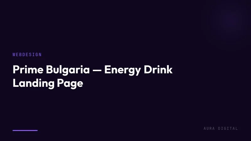 Prime Bulgaria — Energy Drink Landing Page