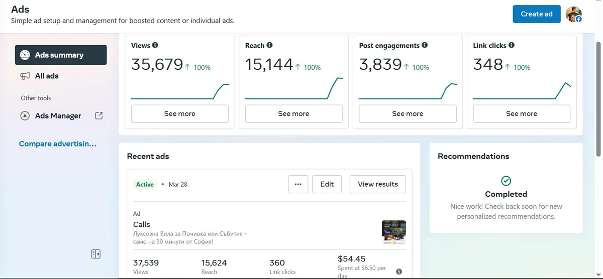 Villa 1331 — Meta Ads кампании